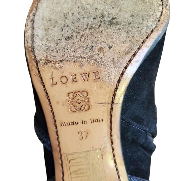 Authentic Loewe Archive Suede Heeled Ankle Boots - Size 37 - Picture 2 of 8